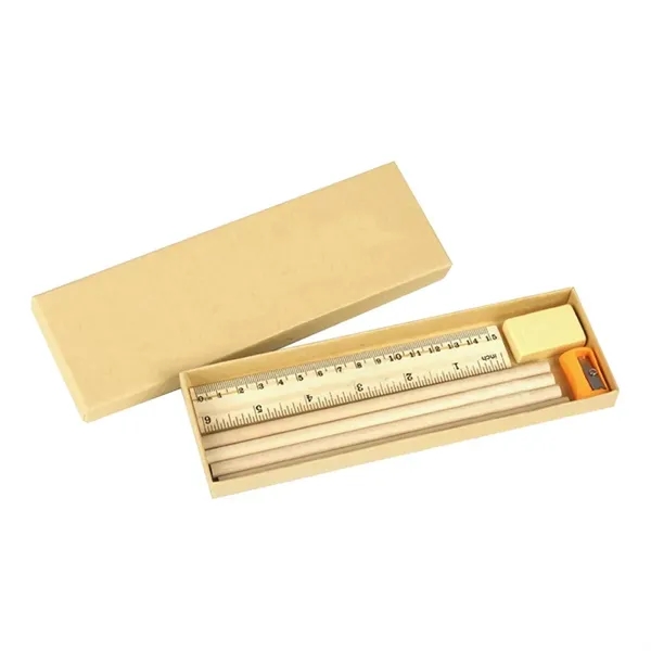 8 in 1 Stationary Set Pencils Ruler Eraser Sharpener - 8 in 1 Stationary Set Pencils Ruler Eraser Sharpener - Image 4 of 4