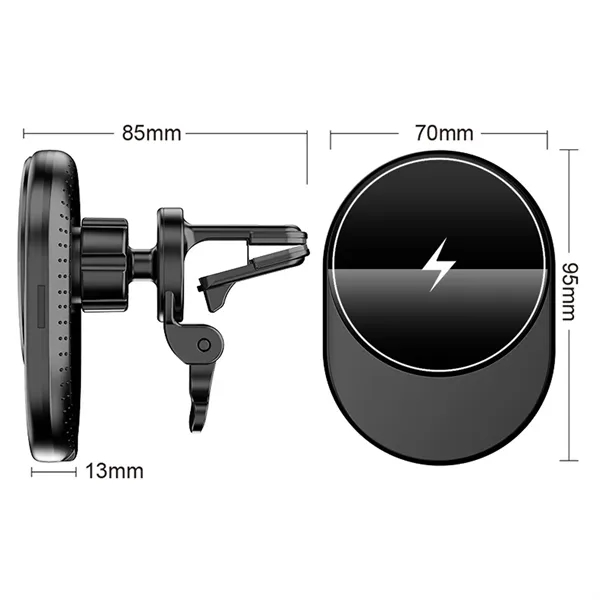 MOQ 50 Wireless Car Mount Fast Charger W/ Strong Magnet - MOQ 50 Wireless Car Mount Fast Charger W/ Strong Magnet - Image 2 of 4