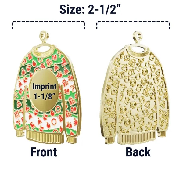 Express Vibraprint® Ugly Sweater Holiday Ornament - Express Vibraprint® Ugly Sweater Holiday Ornament - Image 4 of 5