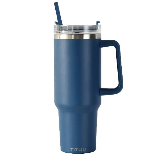 Premium 30 oz TiTUS® Stainless Steel Straw Travel Mug - Premium 30 oz TiTUS® Stainless Steel Straw Travel Mug - Image 1 of 5