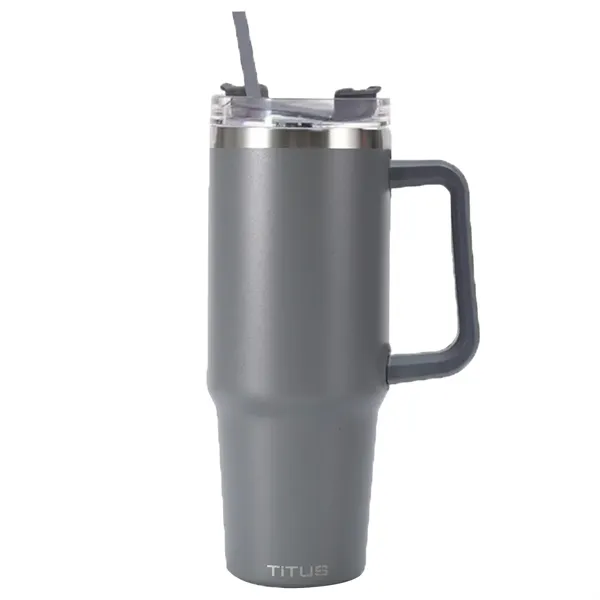 Premium 30 oz TiTUS® Stainless Steel Straw Travel Mug - Premium 30 oz TiTUS® Stainless Steel Straw Travel Mug - Image 2 of 5