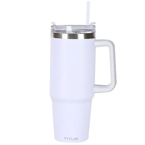 Premium 30 oz TiTUS® Stainless Steel Straw Travel Mug - Premium 30 oz TiTUS® Stainless Steel Straw Travel Mug - Image 3 of 5