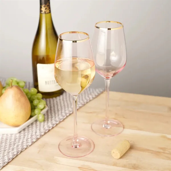 Rose Crystal White Wine Glass Set - Rose Crystal White Wine Glass Set - Image 2 of 2