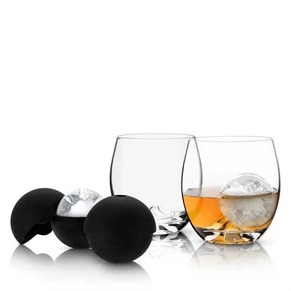 Glacier Rocks® 4-Piece Ice Ball Mold And Tumbler Set - Glacier Rocks® 4-Piece Ice Ball Mold And Tumbler Set - Image 0 of 2