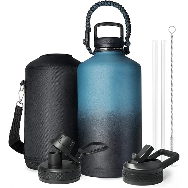 64oz Insulated Water Bottle with Straw & Paracord Handle - 64oz Insulated Water Bottle with Straw & Paracord Handle - Image 6 of 8