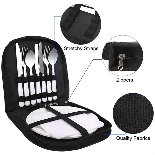Camping Cooking Utensil Travel Organizer Cutlery Storage Bag - Camping Cooking Utensil Travel Organizer Cutlery Storage Bag - Image 2 of 3