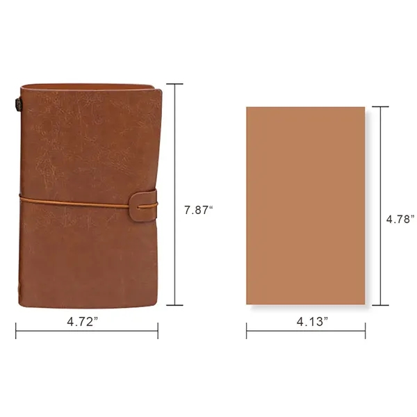 Leather Travel Refillable Diary Journal Notepad for Writing - Leather Travel Refillable Diary Journal Notepad for Writing - Image 2 of 3