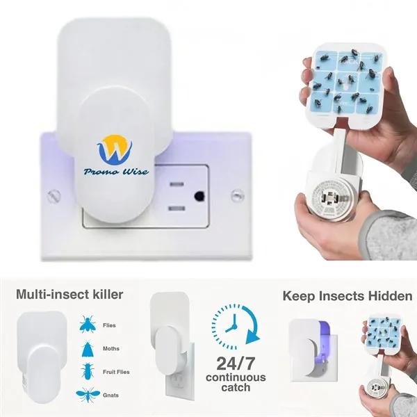Plug-In Multi Insect Killer Lamp Fly Trap with 2 Glue Cards - Plug-In Multi Insect Killer Lamp Fly Trap with 2 Glue Cards - Image 0 of 12