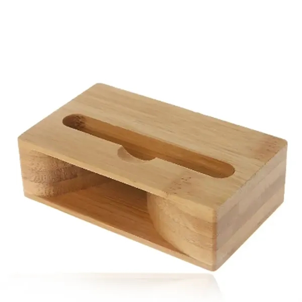 Bamboo Phone Stand with Sound Amplifier - Bamboo Phone Stand with Sound Amplifier - Image 2 of 3