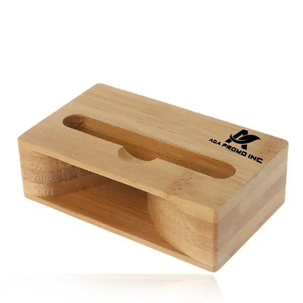 Bamboo Phone Stand with Sound Amplifier - Bamboo Phone Stand with Sound Amplifier - Image 3 of 3