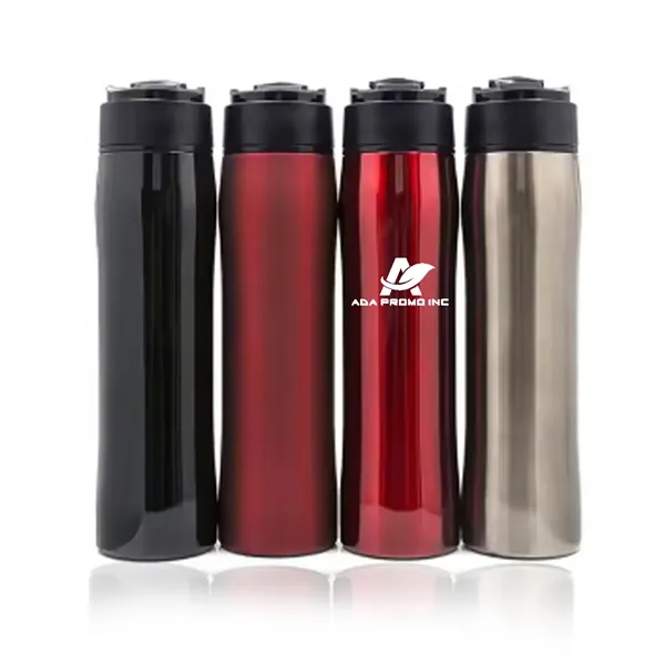 French Press Vacuum Insulated Travel Coffee Bottle - French Press Vacuum Insulated Travel Coffee Bottle - Image 0 of 3