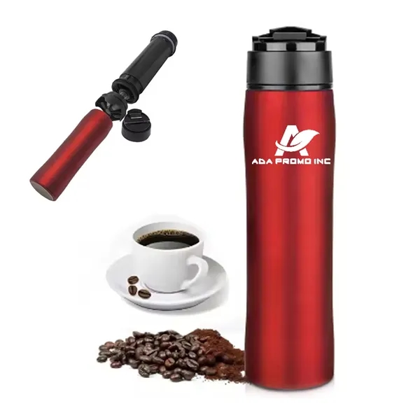 French Press Vacuum Insulated Travel Coffee Bottle - French Press Vacuum Insulated Travel Coffee Bottle - Image 1 of 3