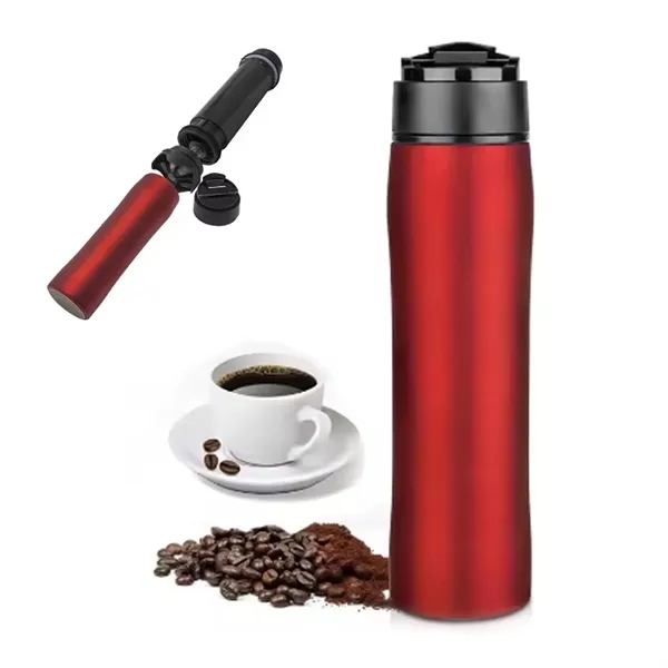 French Press Vacuum Insulated Travel Coffee Bottle - French Press Vacuum Insulated Travel Coffee Bottle - Image 3 of 3