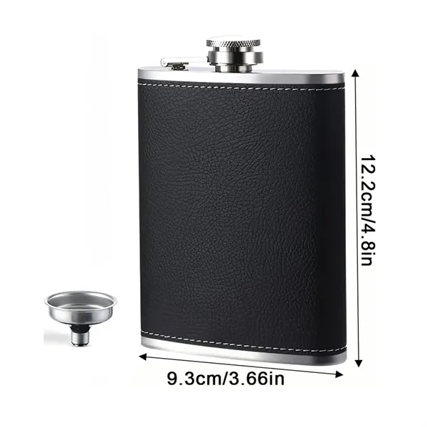 8 Oz Stainless Steel Hip Flask with Funnel - 8 Oz Stainless Steel Hip Flask with Funnel - Image 1 of 6