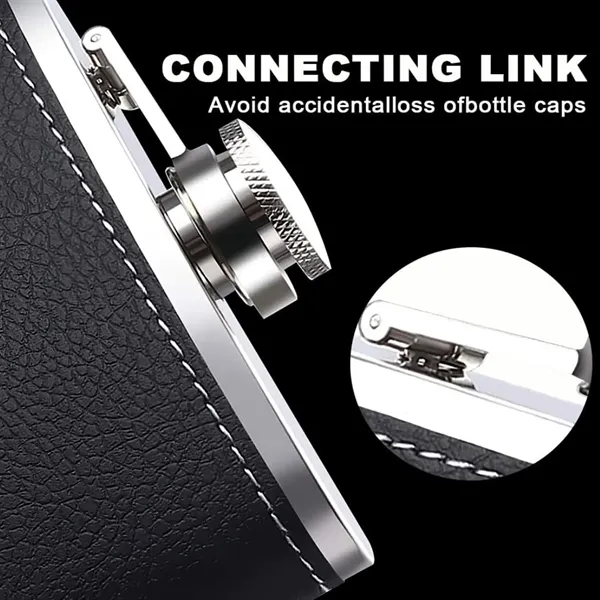 8 Oz Stainless Steel Hip Flask with Funnel - 8 Oz Stainless Steel Hip Flask with Funnel - Image 2 of 6