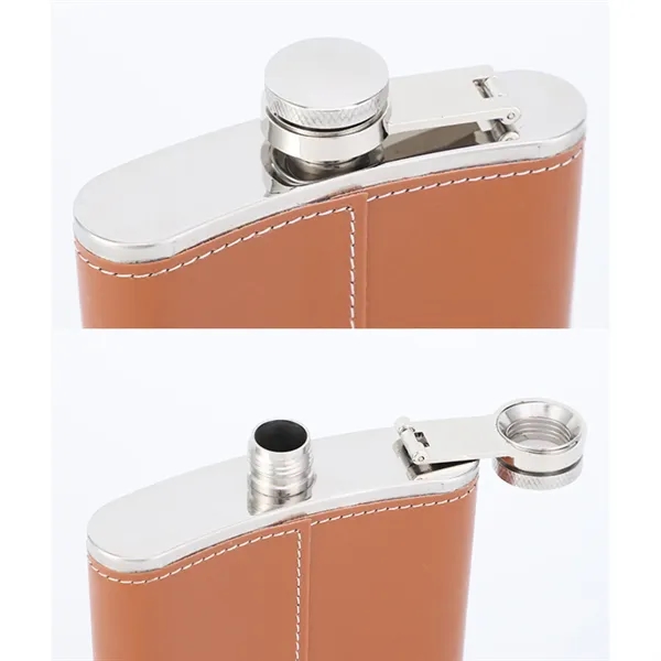 8 Oz Stainless Steel Hip Flask with Funnel - 8 Oz Stainless Steel Hip Flask with Funnel - Image 6 of 6