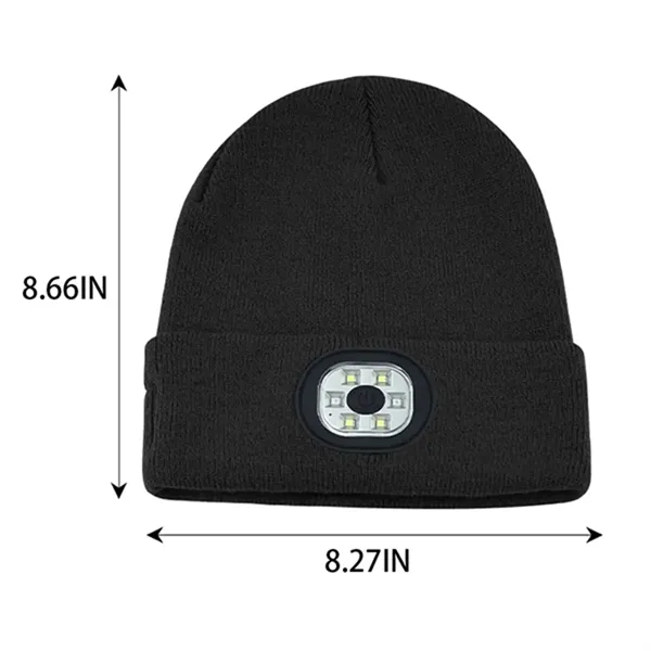 Rechargeable Led Beanie Hat With Light - Rechargeable Led Beanie Hat With Light - Image 2 of 8