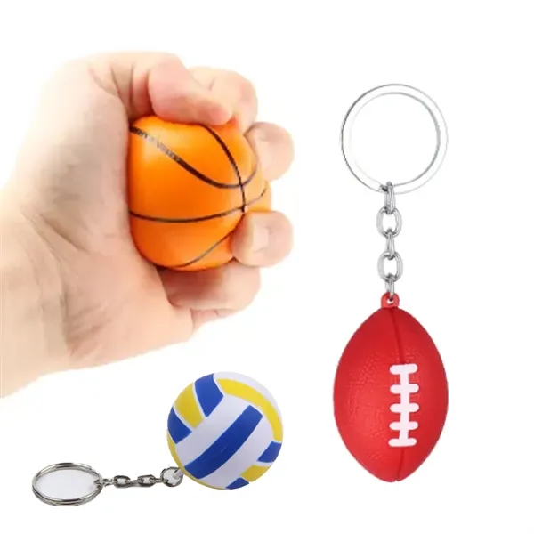 Custom Stress Reliever Ball Key Chains - Custom Stress Reliever Ball Key Chains - Image 0 of 3