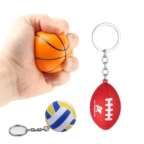 Custom Stress Reliever Ball Key Chains - Custom Stress Reliever Ball Key Chains - Image 1 of 3