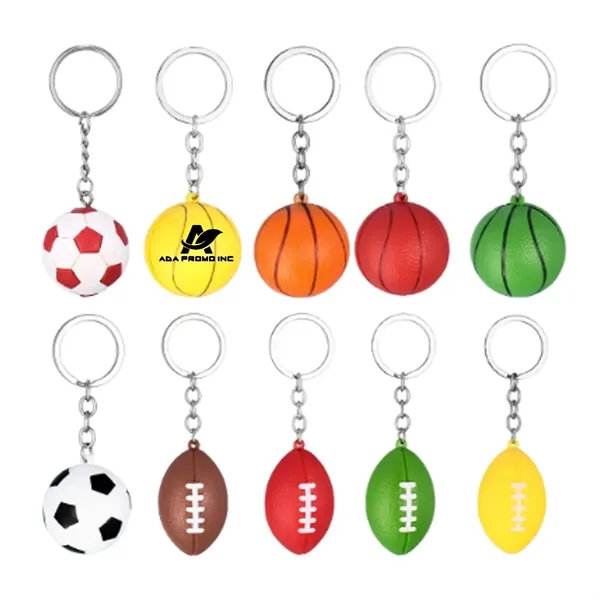 Custom Stress Reliever Ball Key Chains - Custom Stress Reliever Ball Key Chains - Image 3 of 3