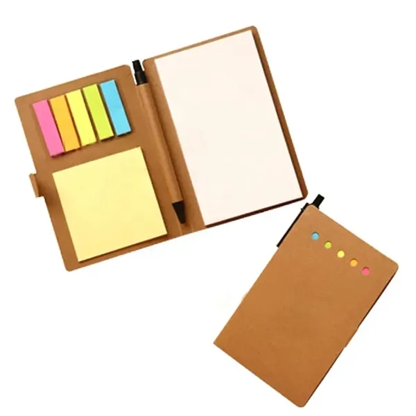 Recycled Notepad Notebook with Sticky Note & Pen - Recycled Notepad Notebook with Sticky Note & Pen - Image 2 of 3