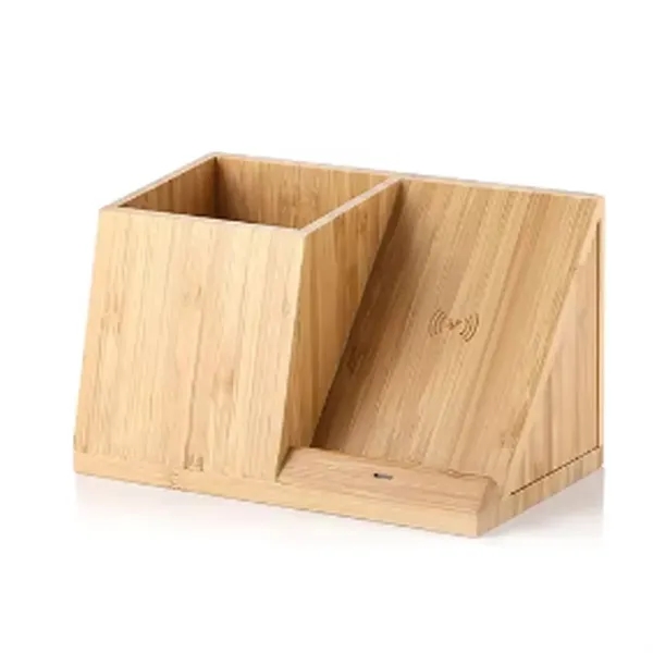 Wood Wireless Charger with Organizer - Wood Wireless Charger with Organizer - Image 3 of 3