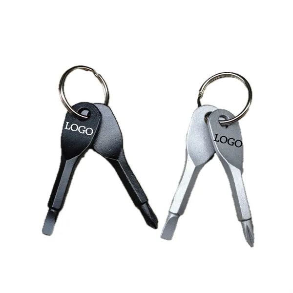 2pcs Portable Multifunction Keychain Screwdriver - 2pcs Portable Multifunction Keychain Screwdriver - Image 2 of 3