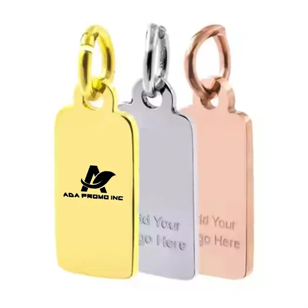 Small Size Round Metal Tag Necklace Pendant - Small Size Round Metal Tag Necklace Pendant - Image 1 of 3