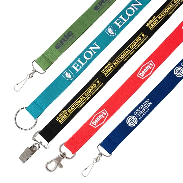 3/4" Flat Polyester Lanyard - 3 Day Rush - 3/4" Flat Polyester Lanyard - 3 Day Rush - Image 0 of 22