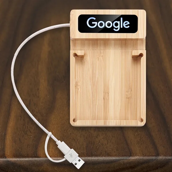 Bamboo USB Hub/Phone Holder/Small Post It Holder - Bamboo USB Hub/Phone Holder/Small Post It Holder - Image 3 of 6