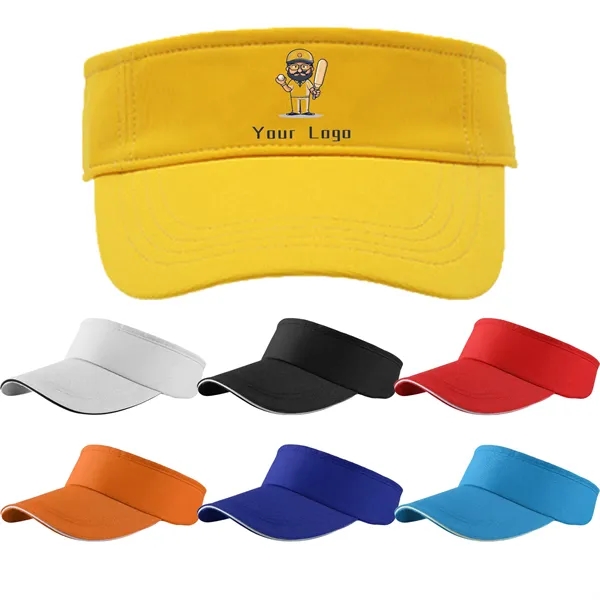 Adjustable Empty Top Cotton Sun Visor Hat - Adjustable Empty Top Cotton Sun Visor Hat - Image 0 of 7