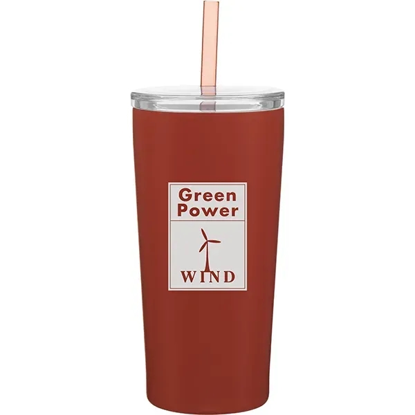 24 oz h2go Reef Recycled Stainless Insulated Tumbler w/Straw - 24 oz h2go Reef Recycled Stainless Insulated Tumbler w/Straw - Image 2 of 5