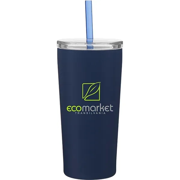 24 oz h2go Reef Recycled Stainless Insulated Tumbler w/Straw - 24 oz h2go Reef Recycled Stainless Insulated Tumbler w/Straw - Image 4 of 5
