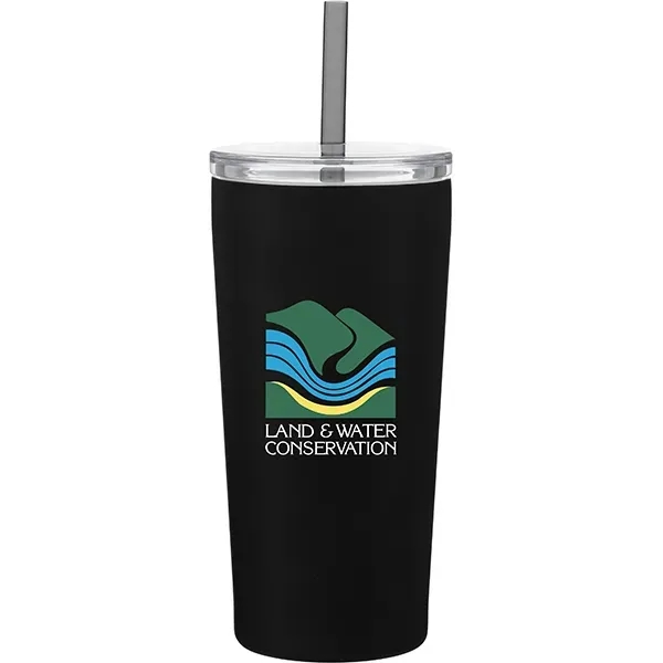 24 oz h2go Reef Recycled Stainless Insulated Tumbler w/Straw - 24 oz h2go Reef Recycled Stainless Insulated Tumbler w/Straw - Image 5 of 5