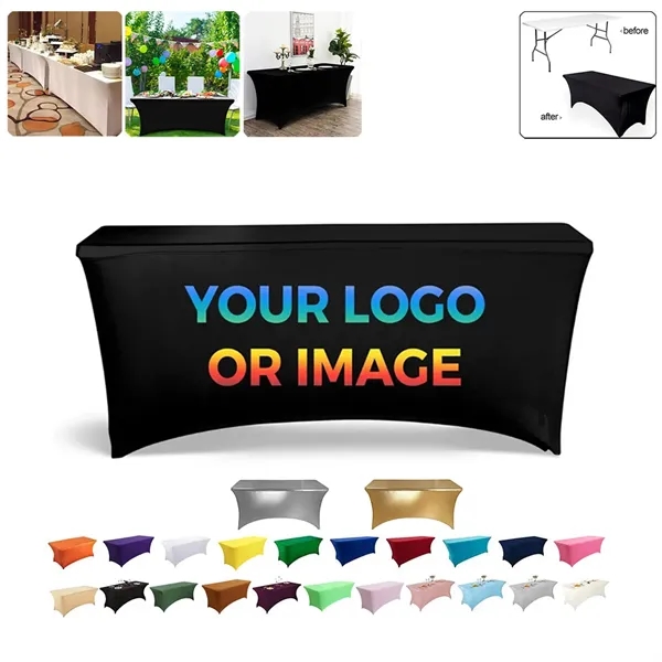 Custom Spandex Tablecloth with Business Logo - Custom Spandex Tablecloth with Business Logo - Image 0 of 5