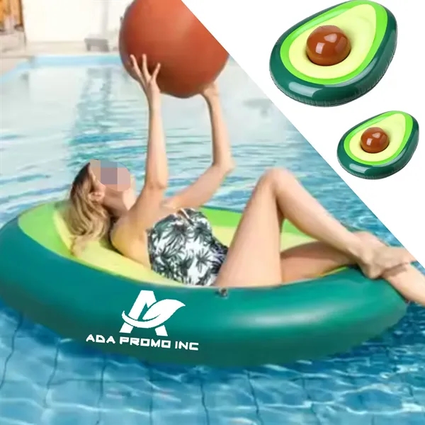 Giant Inflatable Avocado Pool Floatie with Ball - Giant Inflatable Avocado Pool Floatie with Ball - Image 1 of 3
