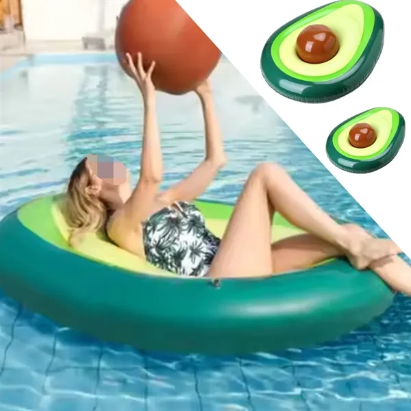 Giant Inflatable Avocado Pool Floatie with Ball - Giant Inflatable Avocado Pool Floatie with Ball - Image 3 of 3