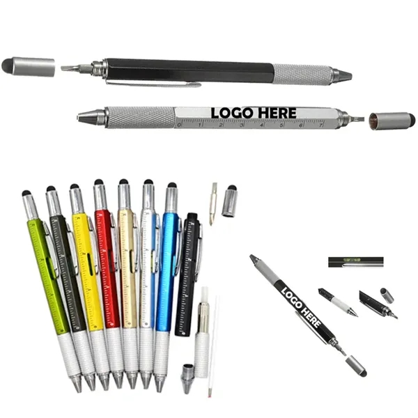 6-in-1 Multifunctional Multitool Tech Tool Ballpoint Pen - 6-in-1 Multifunctional Multitool Tech Tool Ballpoint Pen - Image 0 of 3