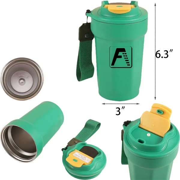 15.2 oz Stainless Steel Insulated Travel  Vacuum Cup - 15.2 oz Stainless Steel Insulated Travel  Vacuum Cup - Image 0 of 1