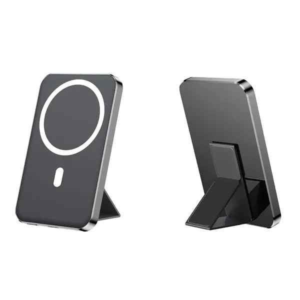 Ultrathin Magnetic Wireless Power Bank with Stand - Ultrathin Magnetic Wireless Power Bank with Stand - Image 1 of 4