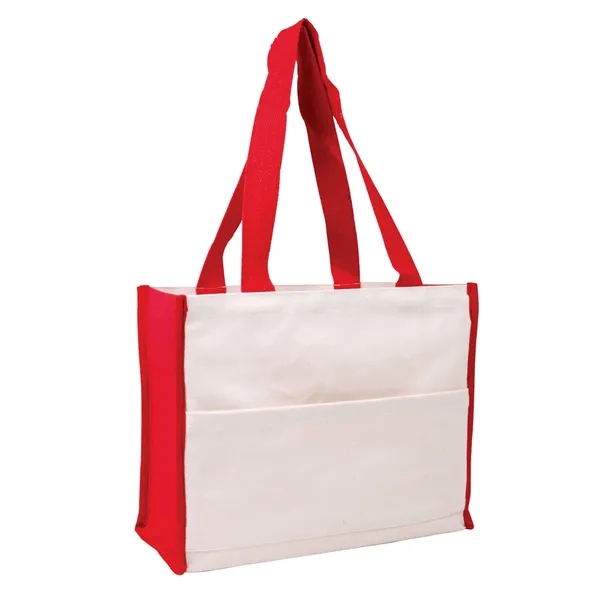 Prime Line Cotton Gusset Accent Box Tote Bag - Prime Line Cotton Gusset Accent Box Tote Bag - Image 7 of 8