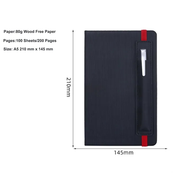 A5 Size Notebook with Pen Holder - A5 Size Notebook with Pen Holder - Image 2 of 3