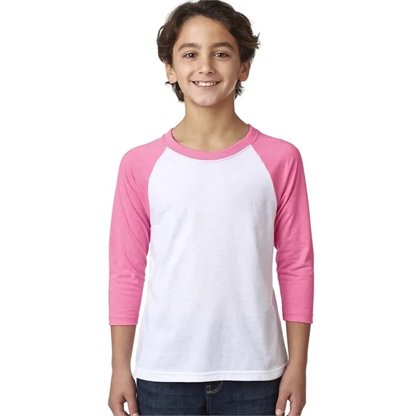 Next Level Apparel Youth CVC Three-Quarter Sleeve Raglan - Next Level Apparel Youth CVC Three-Quarter Sleeve Raglan - Image 3 of 42