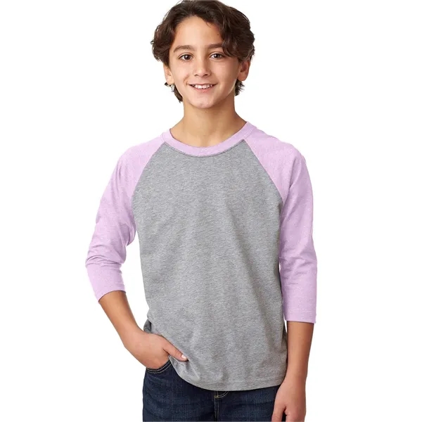 Next Level Apparel Youth CVC Three-Quarter Sleeve Raglan - Next Level Apparel Youth CVC Three-Quarter Sleeve Raglan - Image 9 of 42