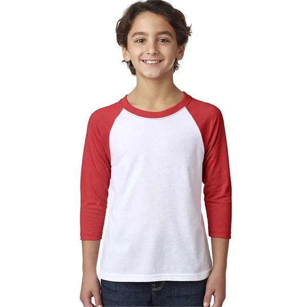 Next Level Apparel Youth CVC Three-Quarter Sleeve Raglan - Next Level Apparel Youth CVC Three-Quarter Sleeve Raglan - Image 12 of 42