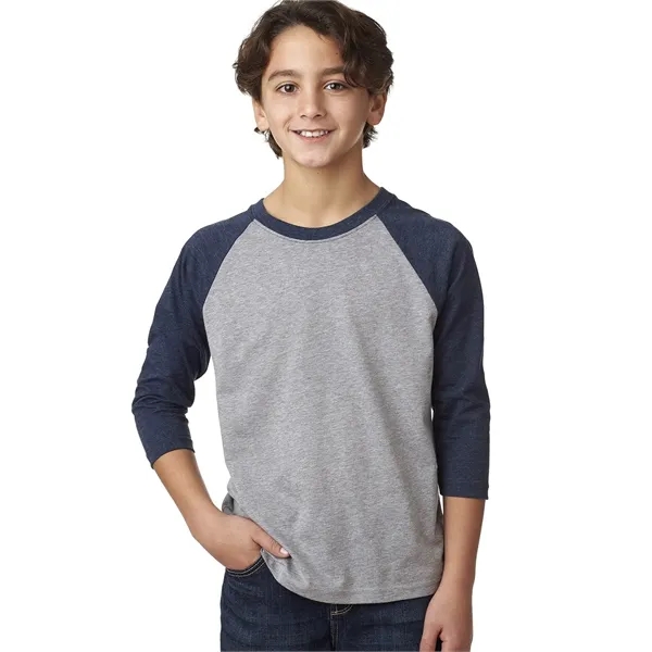 Next Level Apparel Youth CVC Three-Quarter Sleeve Raglan - Next Level Apparel Youth CVC Three-Quarter Sleeve Raglan - Image 21 of 48