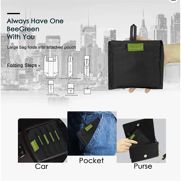 Reusable Shopping Bag Foldable Large Grocery Tote - Reusable Shopping Bag Foldable Large Grocery Tote - Image 2 of 8