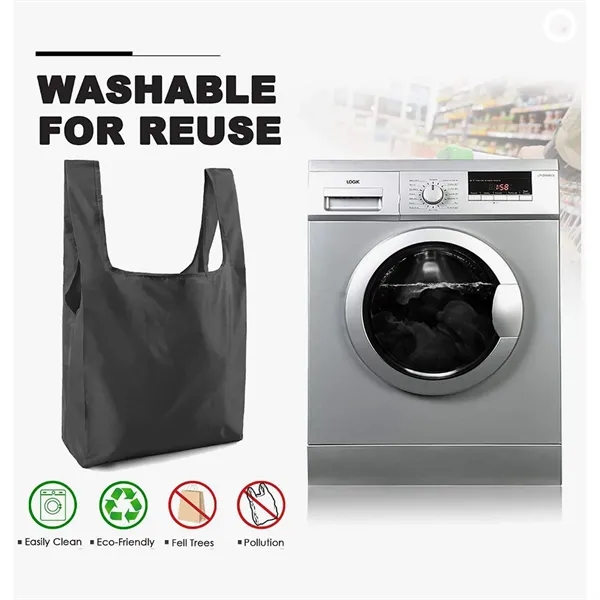 Reusable Shopping Bag Foldable Large Grocery Tote - Reusable Shopping Bag Foldable Large Grocery Tote - Image 3 of 8