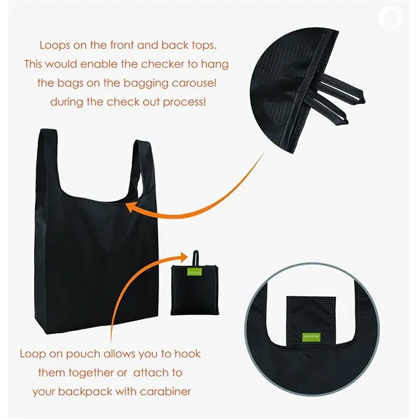 Reusable Shopping Bag Foldable Large Grocery Tote - Reusable Shopping Bag Foldable Large Grocery Tote - Image 5 of 8