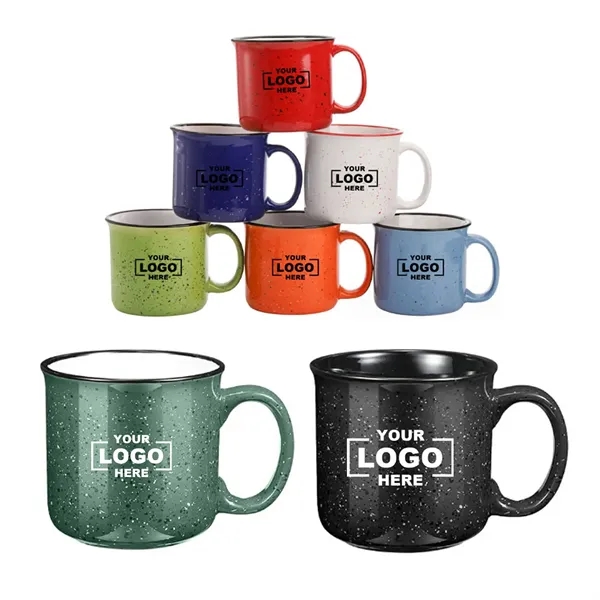 15 Oz Speckle Ceramic Camping Campfire Coffee Mug - 15 Oz Speckle Ceramic Camping Campfire Coffee Mug - Image 0 of 2